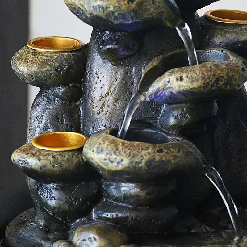 Fontaine décorative cascade rocaille Feng Shui
