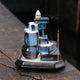 Fontaine d’Encens Céramique Artisanale – Cascade Bleue Géométrique