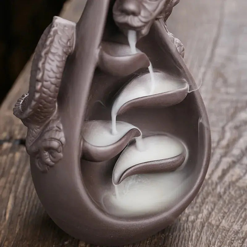 fontaine encens zen dragon pour méditation