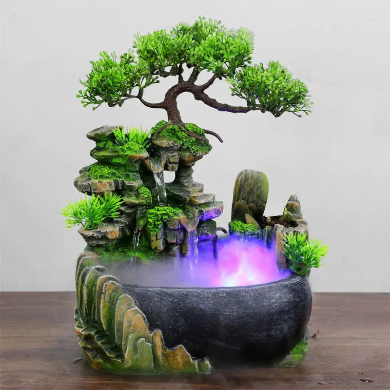 Fontaine Feng Shui de bureau avec cascade LED