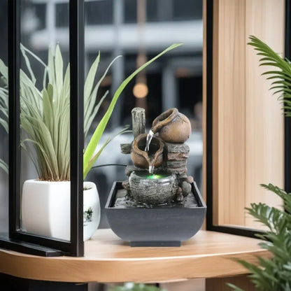 Fontaine décorative avec lumière LED apaisante