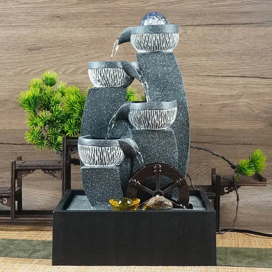 Fontaine feng shui LED avec boule cristal