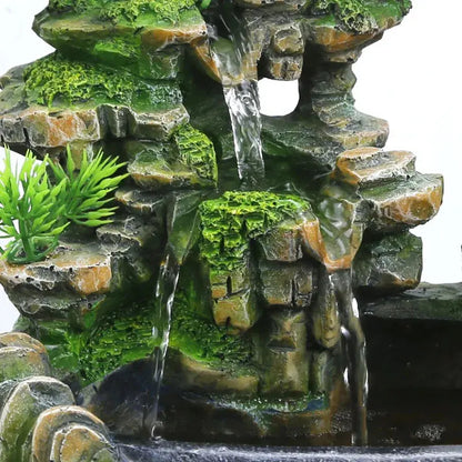 Fontaine d’intérieur zen avec brume et LED colorée