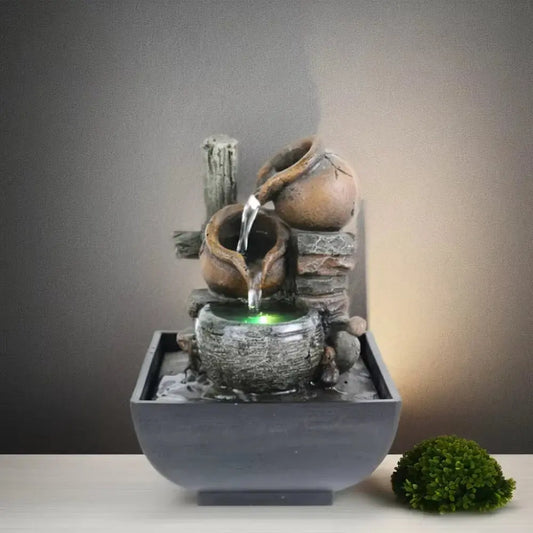 Fontaine d’intérieur zen LED cascade feng shui