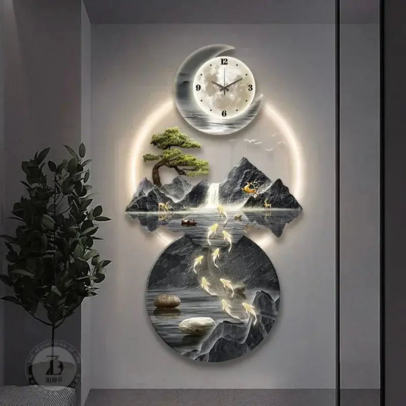 Horloge murale design zen avec LED