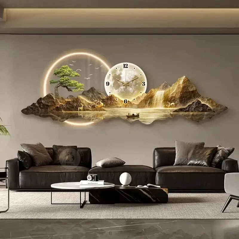Horloge murale japonaise LED design zen moderne