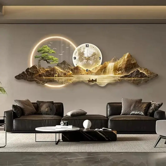 Horloge murale japonaise LED design zen moderne