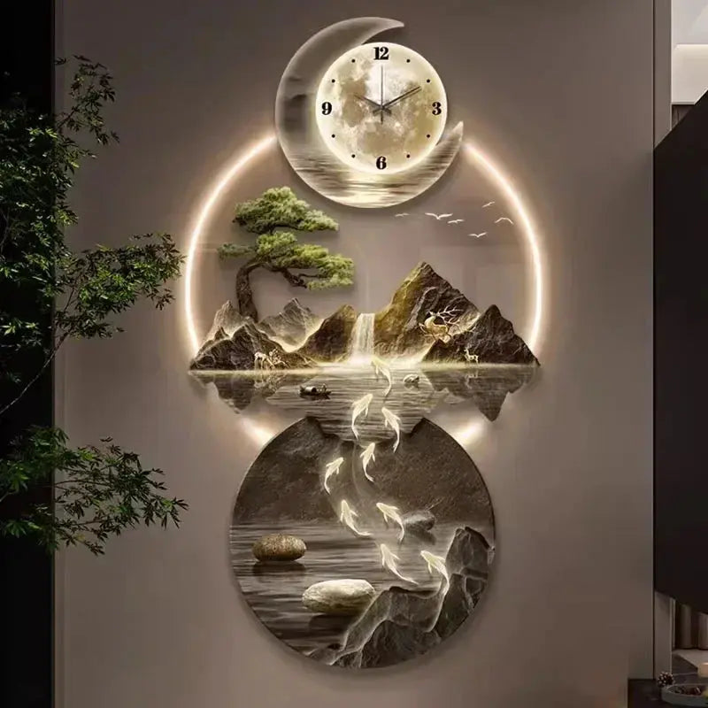 Horloge murale japonaise LED design zen