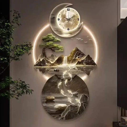 Horloge murale japonaise LED design zen