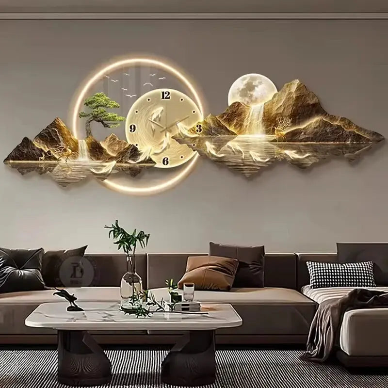 Horloge murale japonaise lumineuse avec LED