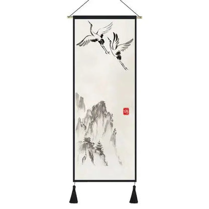 Kakemono japonais représentant la grande vague et art mural nippon