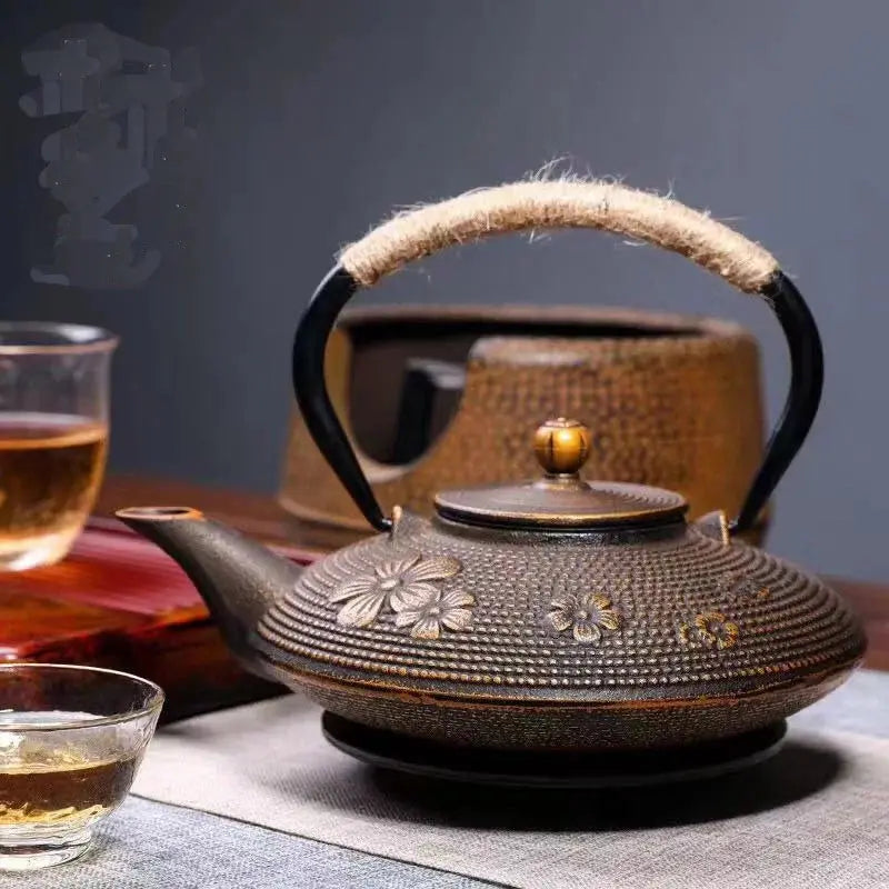 Kettle fonte japonaise tradition thé zen, ébullition 6 minutes maintien chaleur durable