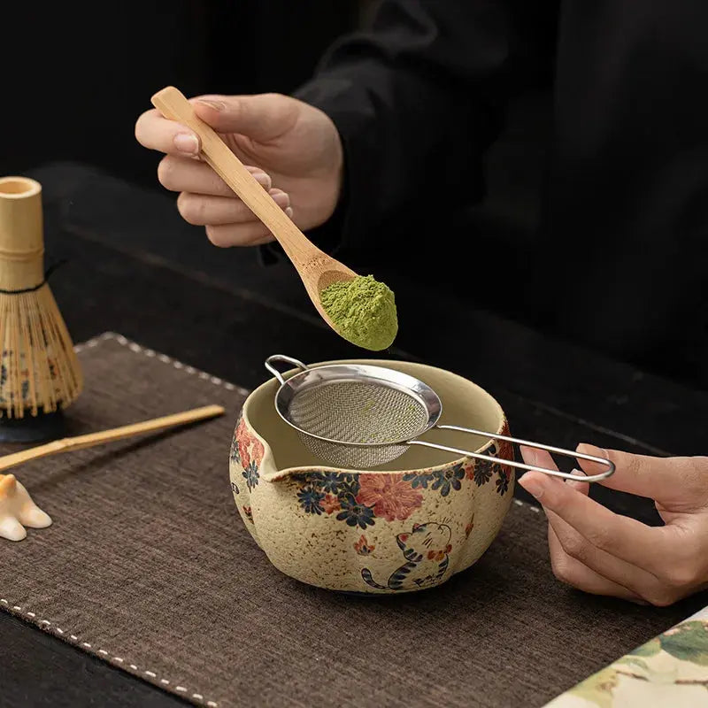 Kit cérémonie du thé matcha bol et accessoires bambou