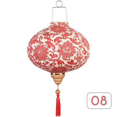 Lanterne japonaise style rétro avec pompon décoratif