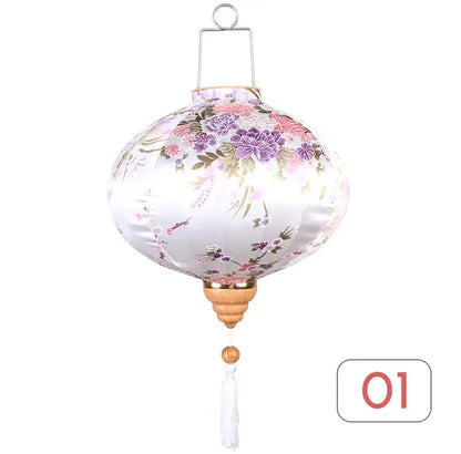 Lanterne japonaise en soie bleue élégante pour décoration murale