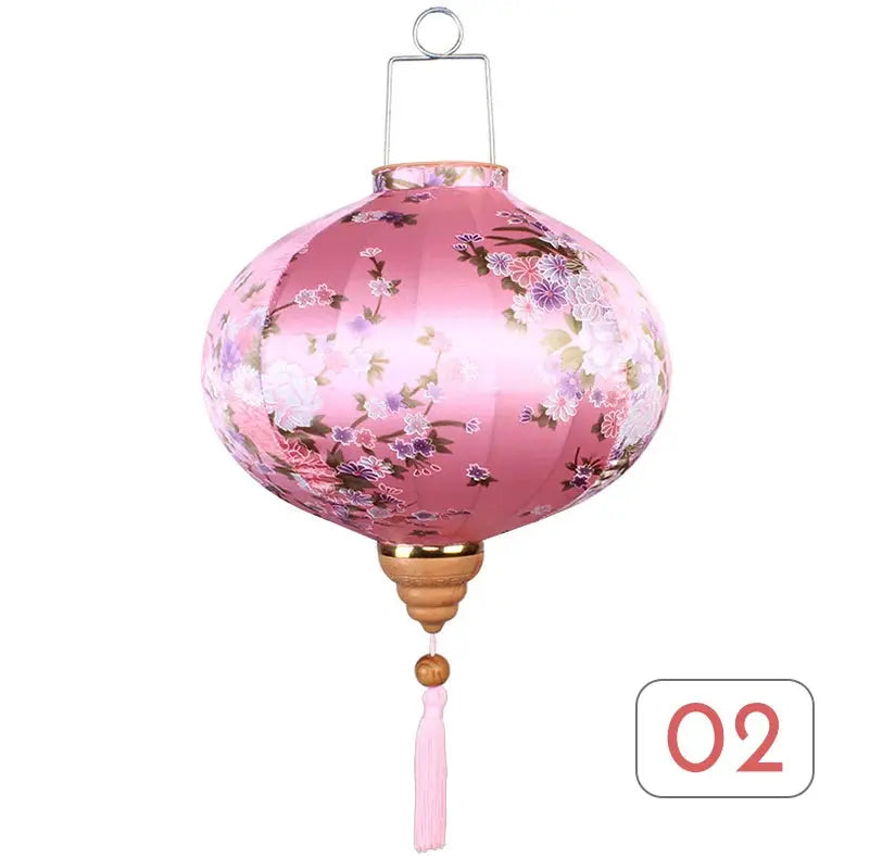 Lanterne japonaise traditionnelle en soie pour jardin ou terrasse