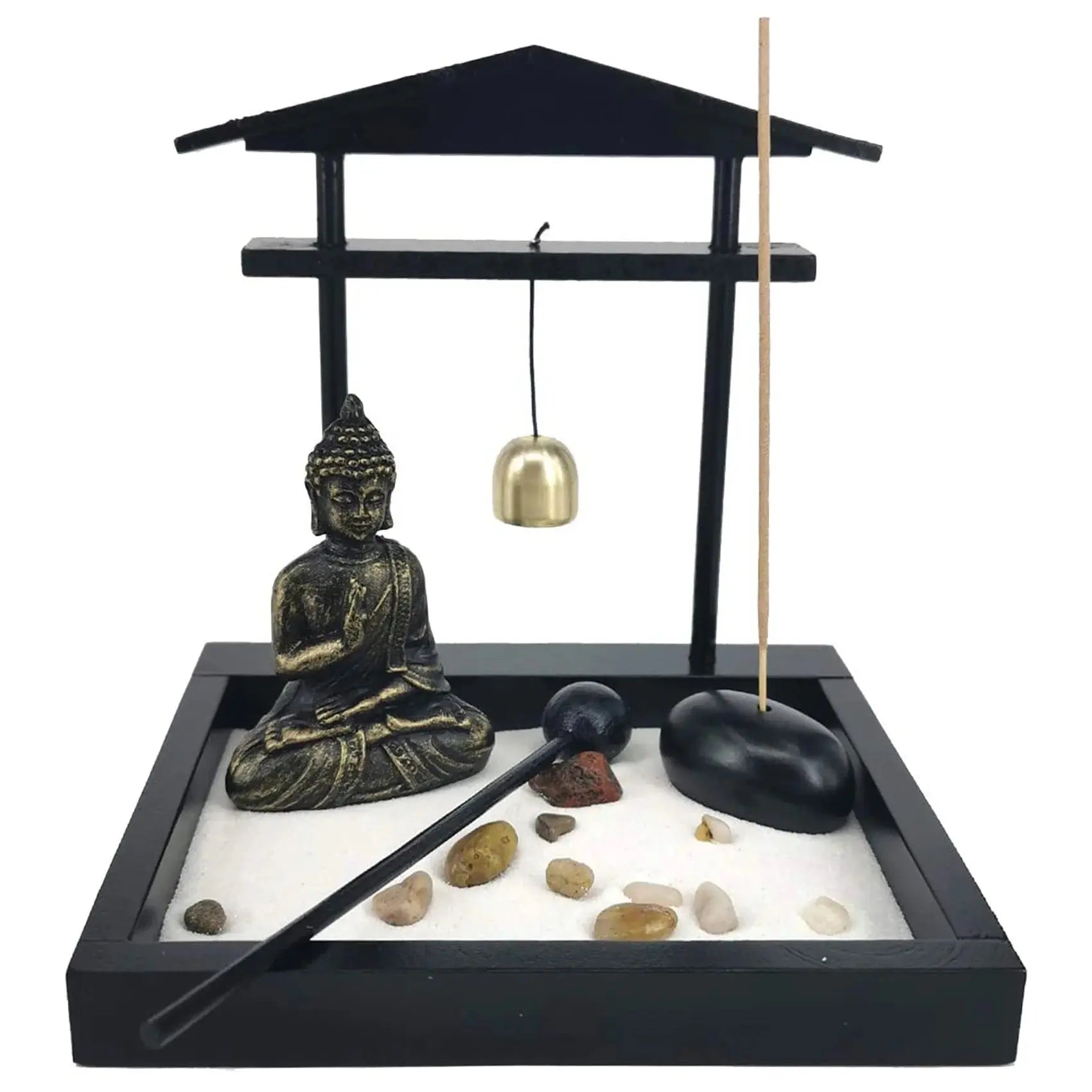Mini jardin zen feng shui avec statue bouddha décoratif