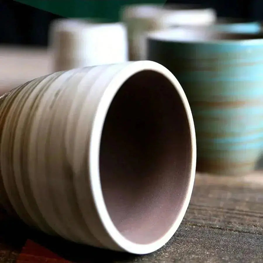 Mug émaillé main vintage zen collection, craquelures apparentes réseau unique artisanal