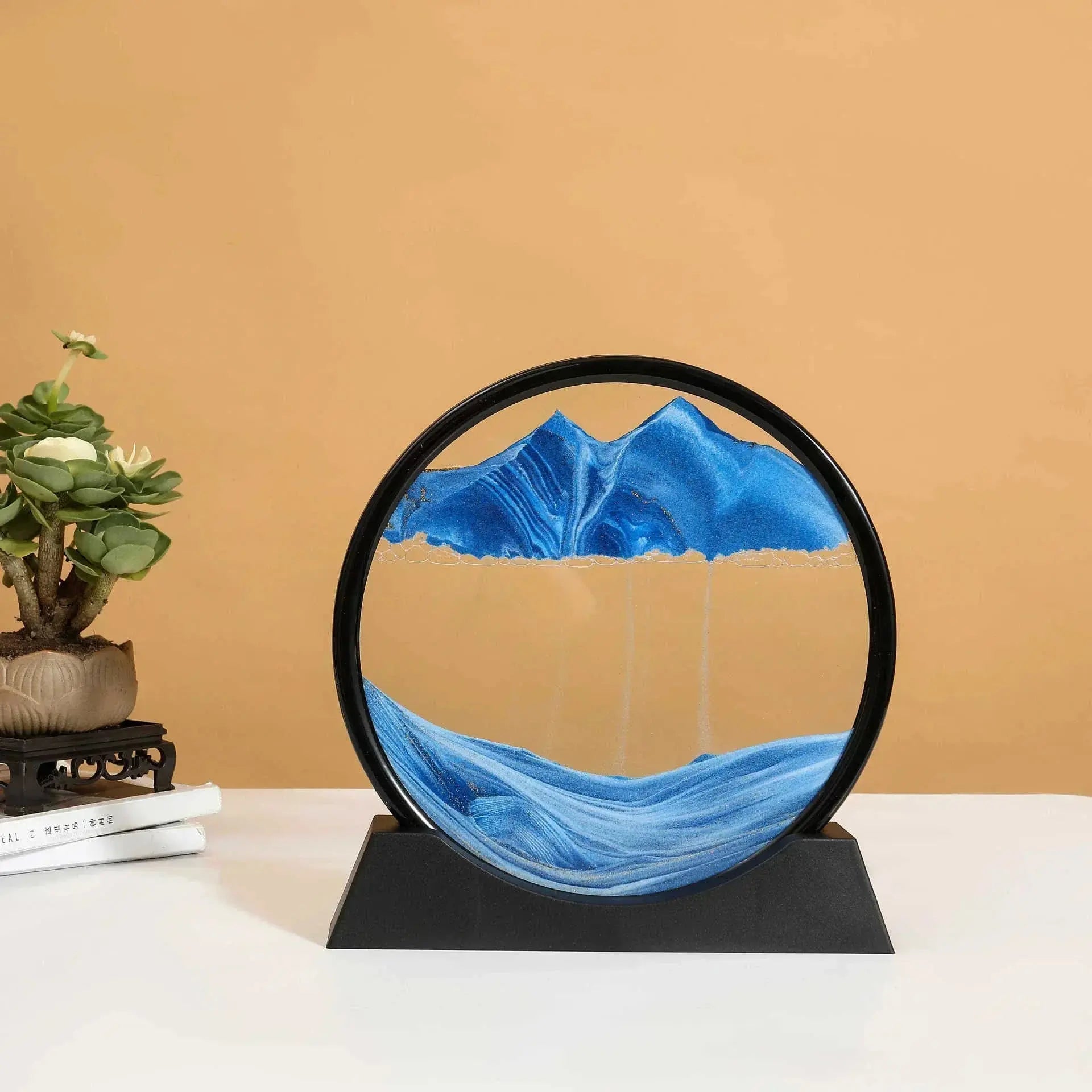 Objet décoration intérieure rond sable mouvant Feng Shui