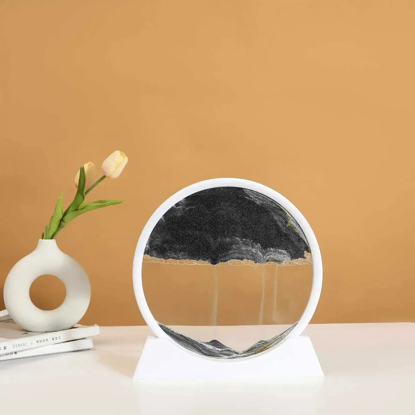 Objet zen rond Feng Shui sable mouvant décoratif