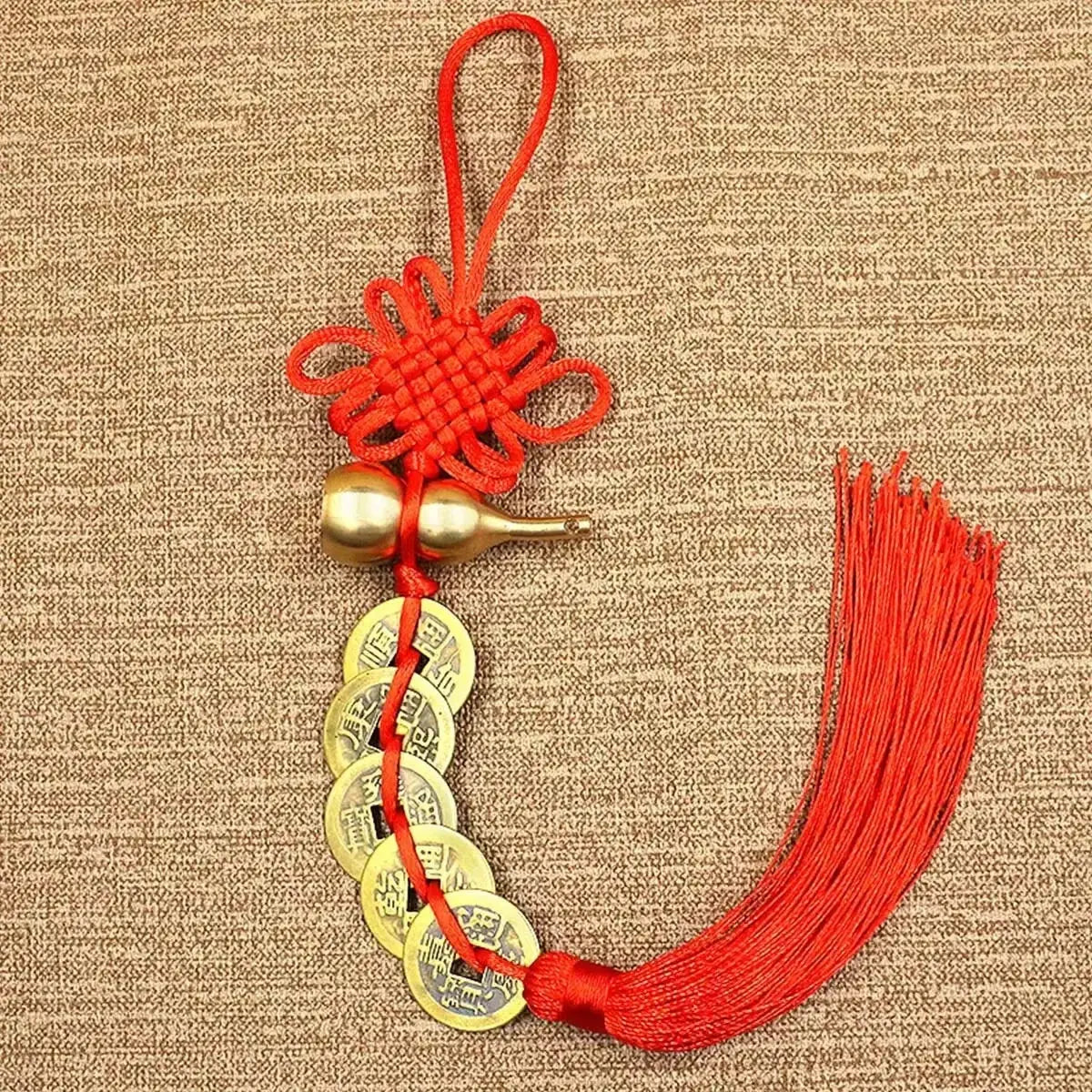 Pendentif Feng Shui 5 pièces chinoises porte-bonheur