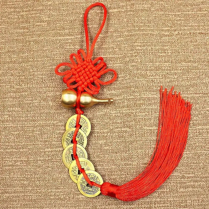 Pendentif Feng Shui 5 pièces chinoises porte-bonheur