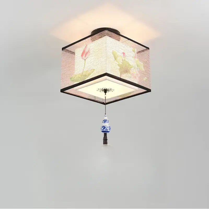 Plafonnier lotus asiatique LED ambiance zen