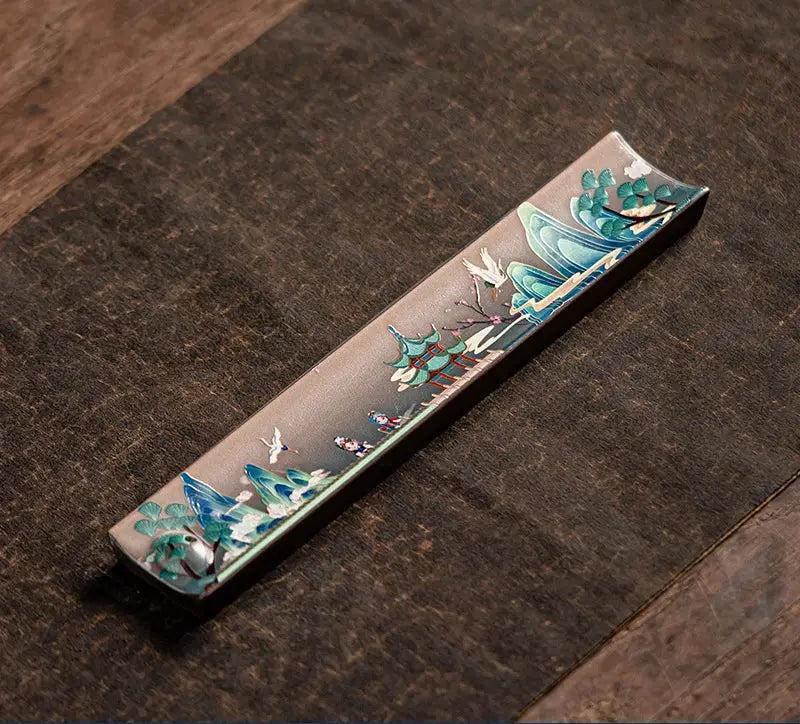 Porte-encens zen en céramique émaillée décorative