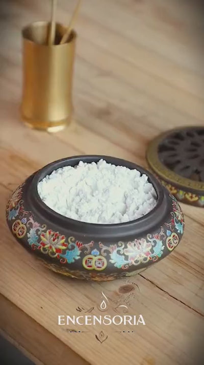 Brûleur d’Encens Céramique Grand Format - Motifs Asiatiques