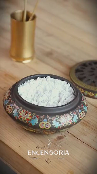 Brûleur d’Encens Céramique Grand Format - Motifs Asiatiques