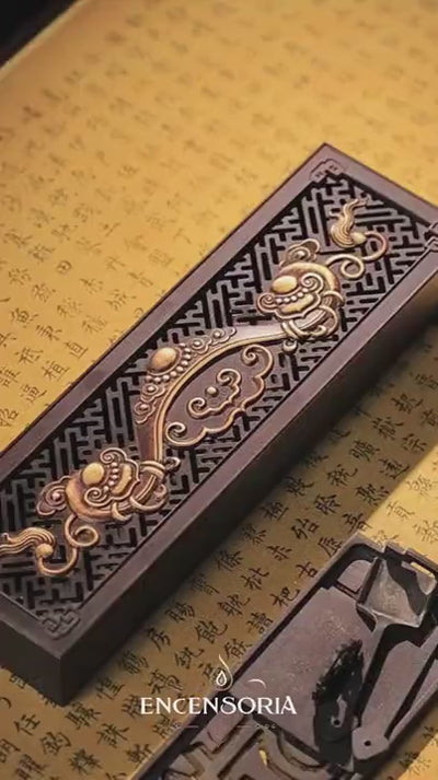 Coffret Outils d'Encens en Cuivre Sculpté - Rituel & Décoration