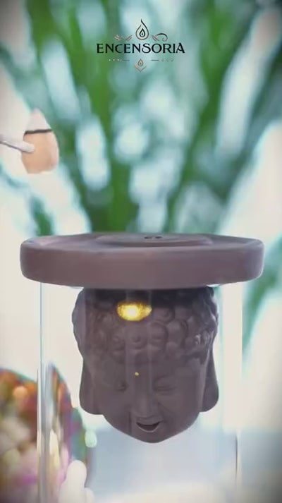 Porte-Encens Cascade Moine Bouddha en Céramique – Reflux