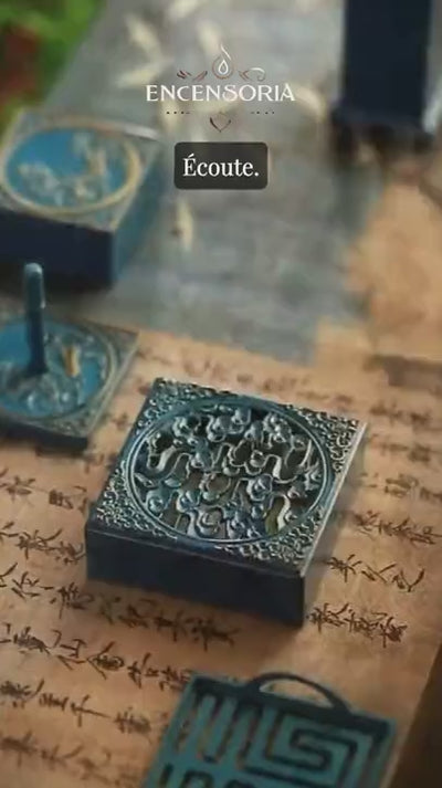 Coffret Outils d’Encens en Cuivre Antique – 9 Pièces