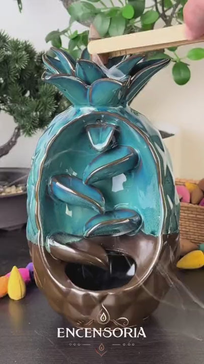 Porte-Encens Ananas Céramique – Cascade Originale Exotique