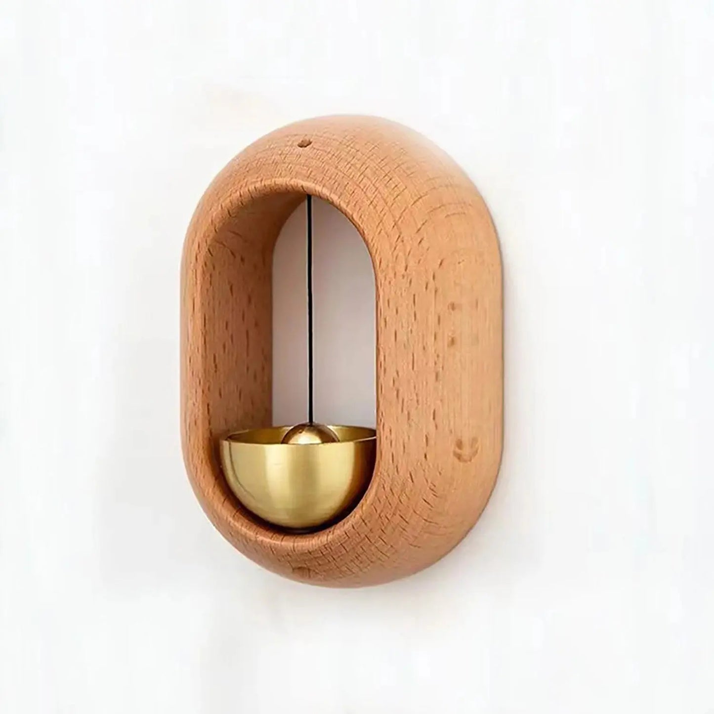 Sonnerie zen laiton naturel, cadeau original minimaliste noyer ou hêtre décoration