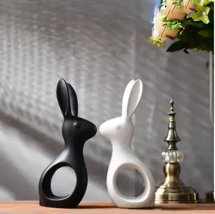 Statuette Feng Shui lapins décor moderne minimaliste