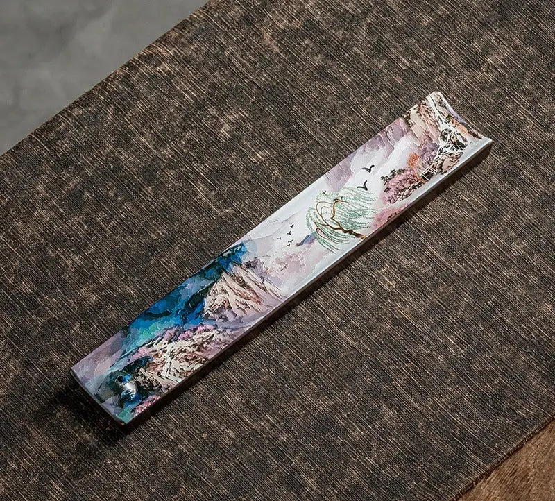 Support encens rectangulaire en céramique émaillée