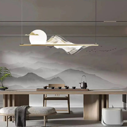 Suspension japonaise LED lustre zen design
