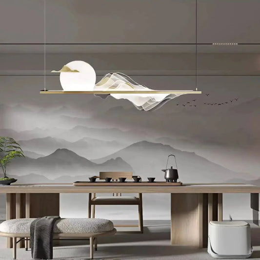 Suspension japonaise LED lustre zen design