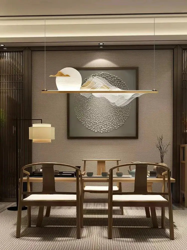 Suspension LED japonaise paysage lumineux intérieur