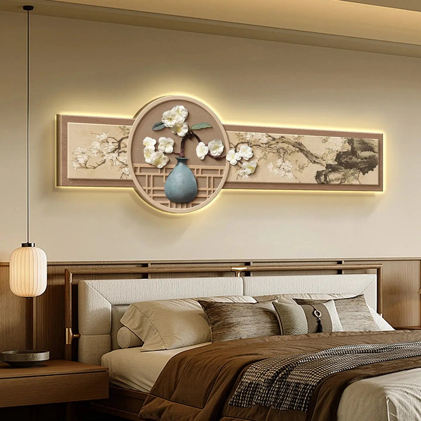 Tableau mural japonais LED décoration zen
