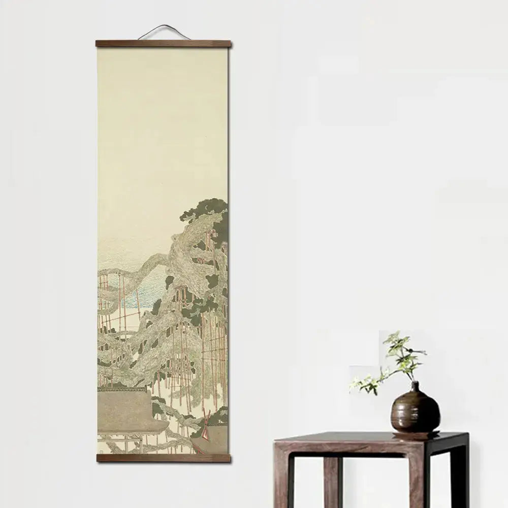 Tableau traditionnel japonais paysage montagne