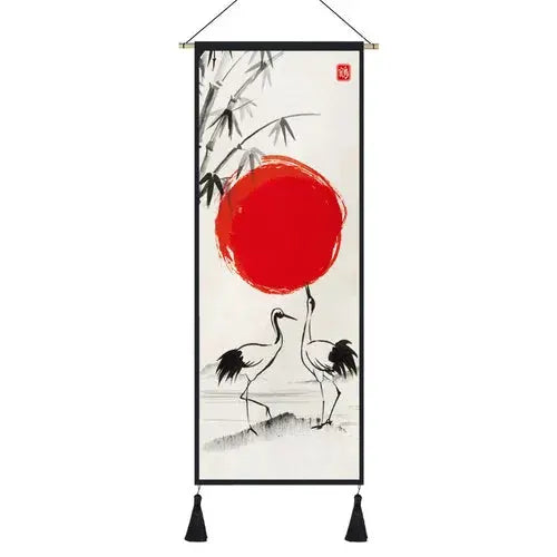 Tableau vertical japonais inspiré des estampes nippones