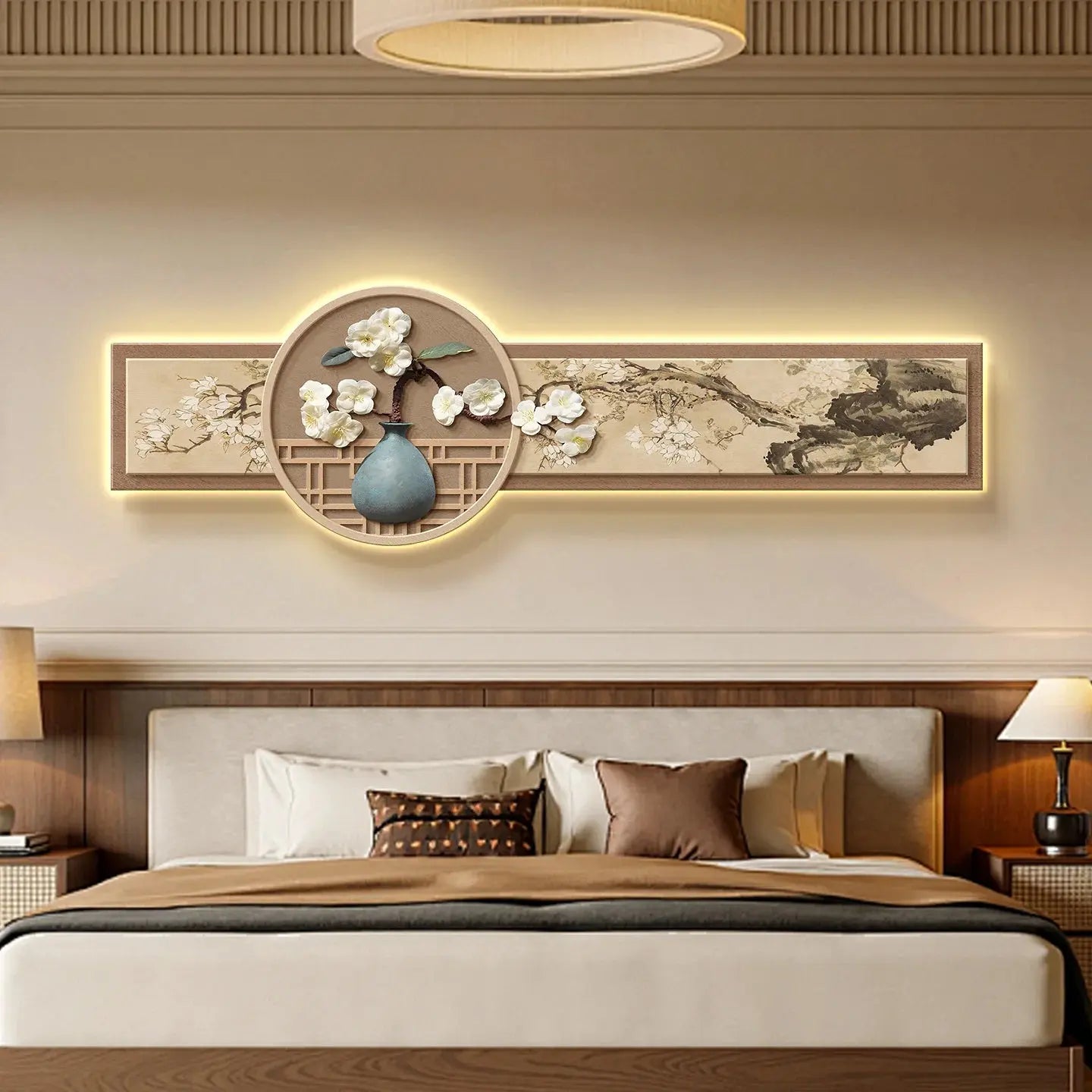 Tableau mural zen japonais lumineux pour chambre