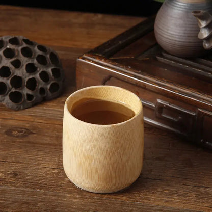 Tasse bambou naturel zéro déchet zen, coupe unique grain naturel pour thé et saké