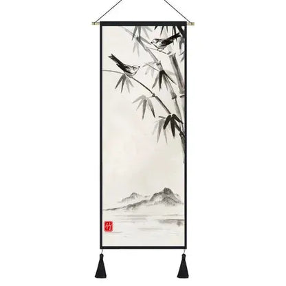 Tenture murale japonaise zen avec motifs traditionnels
